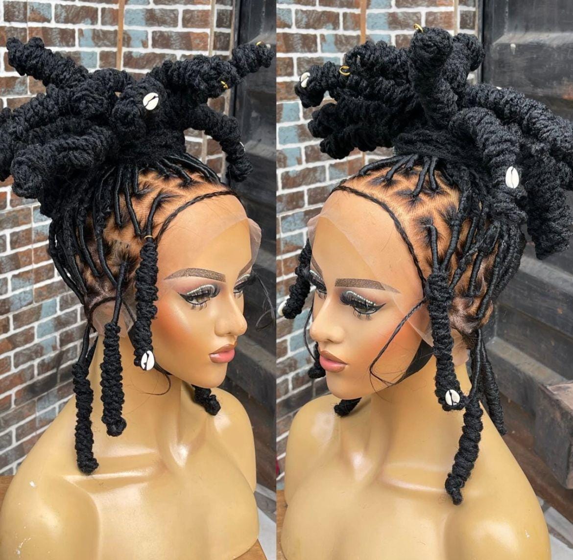 Braid wigs,  Wool wig, Braided wig, Distressed locs, Butterfly locs wig, Locs, Faux locs, lace wig, Distress locs, Braided wig for women