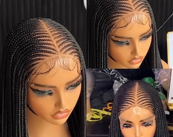 Conrow Braid Wig Braided Wig knotless wig closure lace wig Knotless wig Braided wig for Women Faux locs Ghana weaving micro braids dreadlocs