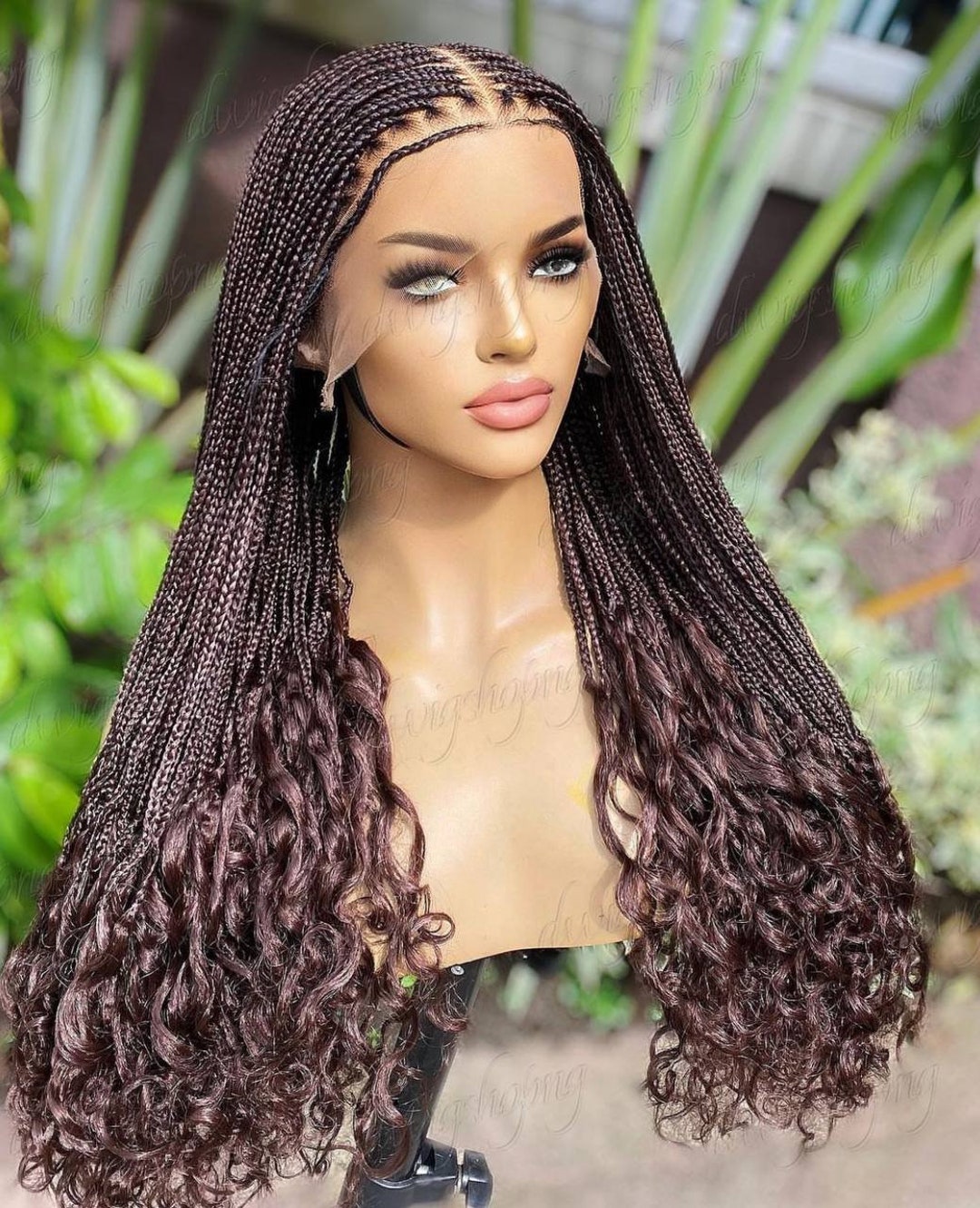 Braided Wig, Box Braids, Knotless Braided Wig, Color 33, Braid Wig