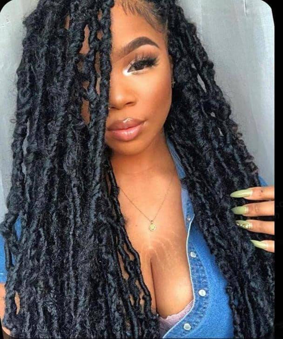 Braid Wigs Distressed Locs Locs Faux Locs Lace Wig Faux Etsy