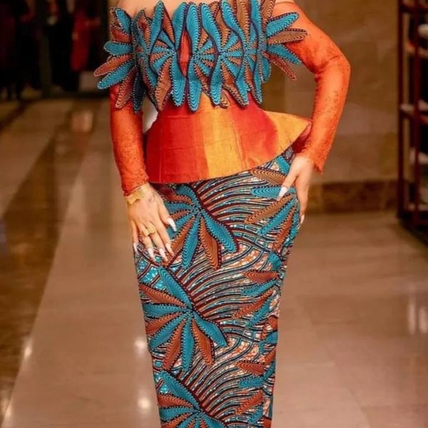 Ankara Long Dress, African clothing for women, Ankara party dress, African birthday dress, Ankara evening dress