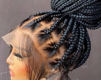 Braided wig Knotless braided wig Box Braid wig Full lace wig Braided Wig for Black women Senegalese twists Cornrow wig Dreadlocs Jumbo Braid