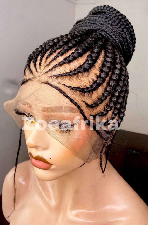 Fulani Cornrow, Braided Wig for Black Women, Handmade Wig, Full