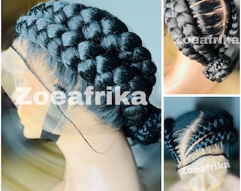 Ready To Ship 3 Days; French Braid Wig Braided Wig Conrow wig, Full lace wig, Free shipping, Glueless wig Knotless wig Braided wig for Women