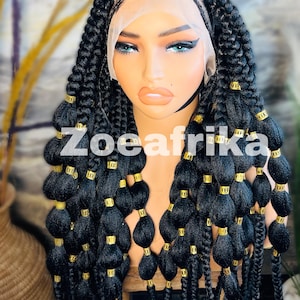 Jumbo Braid Knotless box braids Knotless braid wig for black women full lace cornrow wig braided wig for black Women senegalese twists wigs