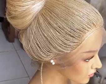 Peruca trançada, peruca trançada micro twist com tela completa, micro twist, peruca trançada para mulheres negras, peruca de micro twists, Million Braids, tranças senegalesas