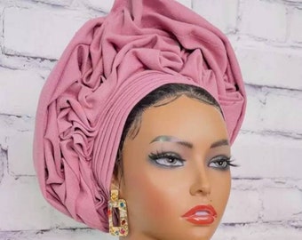 African Gele, Gift For Her, Bridal Head Wrap, Gele turban scarf, Pre styled Head Tie, AutoGele, turban headband women,