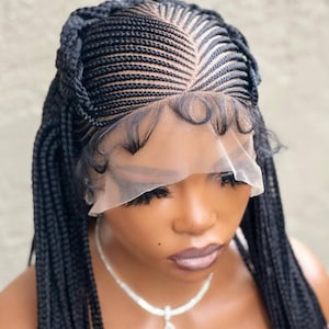 Full Lace Braided Wigs for Black Women Braided Wig Human Hair, Braided Wig  Frontal, Tribal Braids Wig, Box Braid Wig, Knotless Braids 