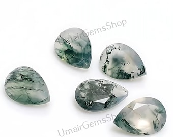 天然ペリドット ペアファセットカットストーン、ハンドメイド