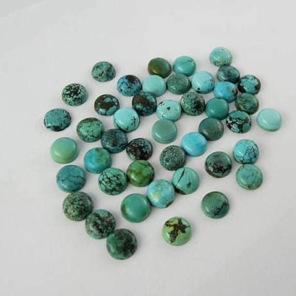 Natural Tibetan Turquoise 3mm-20mm Round Cabochons Loose Gemstone 3mm 4mm 5mm 6mm 7mm 8mm 9mm 10mm 11mm12mm13mm14mm15mm16mm17mm18mm19mm 20mm