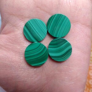Natural Malachite Gemstone Coin - Smooth Flat Round Cabochon for DIY Jewelry, Genuine Malachite Cabochon , Perfect for Jewelry Making image 7