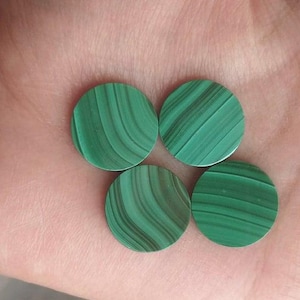 Natural Malachite Gemstone Coin - Smooth Flat Round Cabochon for DIY Jewelry, Genuine Malachite Cabochon , Perfect for Jewelry Making image 8
