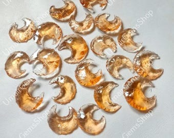 Citrine Crystal Crescent Moon Carving, Healing Gemstone Decor, Crystal Moon Craving, Metaphysical Gift for Spirituality Enthusiasts