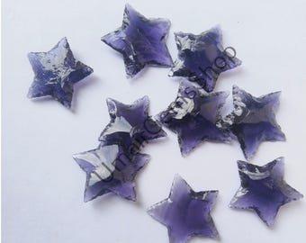 Amethyst Crystal Star Shape Metaphysical Glass Healing Stone Excellent Quality Carving Stone, Making For Jewellery