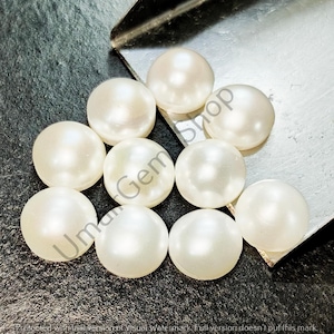 Fresh Water Pearl Round Shape Flat Back Cabochon, Calibrated Natural Loose Stone, Wholesale Gemstones, AAA Quality For Jewelry Making