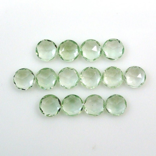 Natural Prasiolite Round Rose Cut Calibrated Gemstone, AAA Quality Green Amethyst Loose Gemstone, Prasiolite Round 5 MM To 10 MM