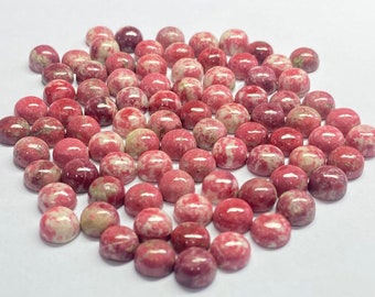 Natural Thulite round calibrated loose gemstone, Wholesale thulite round cabochon, Thulite cabochon 3mm-20mm