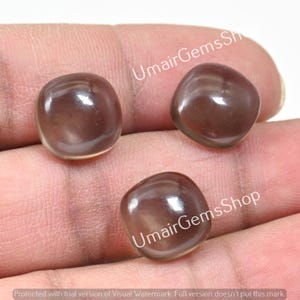 Natural Smoky Quartz Cushion Shape Cabochon, Wholesale Calibrated Loose Gemstone For Jewelry Making Unique Gift for Gemstone Lovers 5mm-15mm