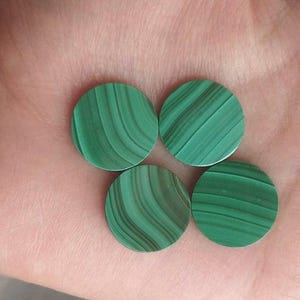 Natural Malachite Gemstone Coin - Smooth Flat Round Cabochon for DIY Jewelry, Genuine Malachite Cabochon , Perfect for Jewelry Making image 5