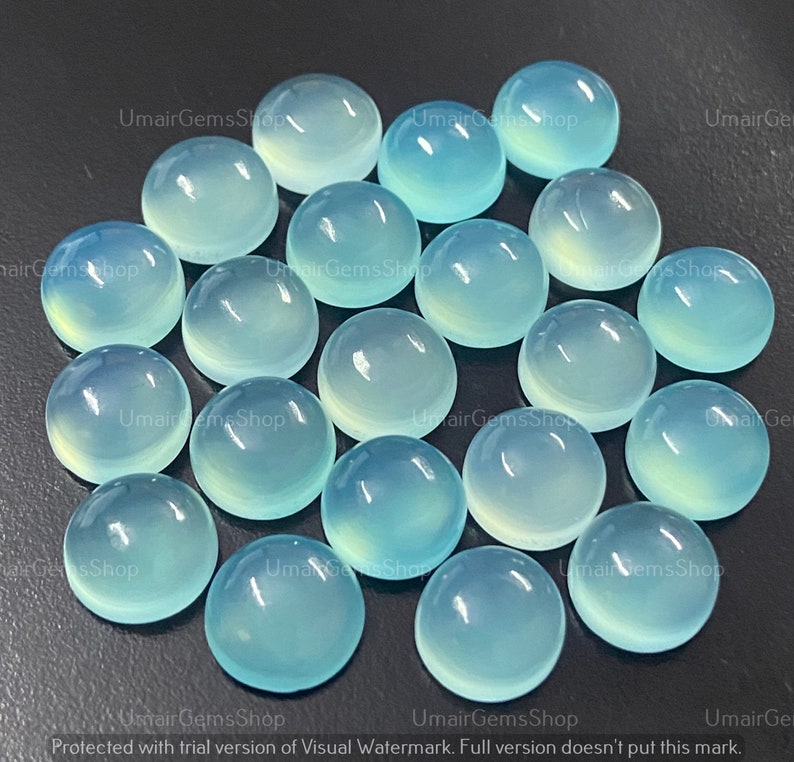 Natural Aqua Chalcedony Round Shape Loose Gemstone,3mm-15mm Aqua Chalcedony Cabochon 3mm 4mm 5mm 6mm 8mm 9mm 10mm 11mm 12mm 13mm 14mm 20mm image 1