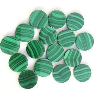 Natural Malachite Gemstone Coin - Smooth Flat Round Cabochon for DIY Jewelry, Genuine Malachite Cabochon , Perfect for Jewelry Making image 10
