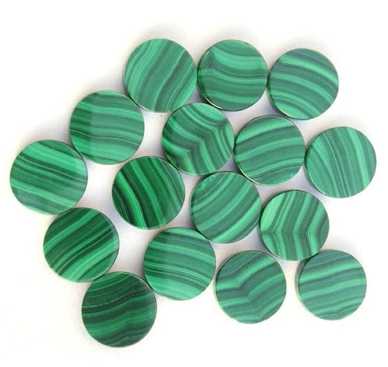 Natural Malachite Gemstone Coin - Smooth Flat Round Cabochon for DIY Jewelry, Genuine Malachite Cabochon , Perfect for Jewelry Making image 10