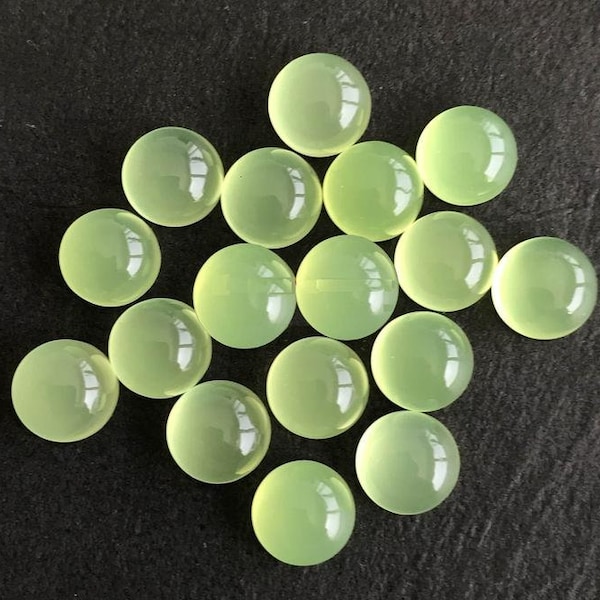 Natural Prehnite Chalcedony Round Shape Cabochon Size 3mm-20mm Loose Gemstone,3mm 4mm 5mm 6mm 7mm 8mm 9mm 10mm 12mm 14mm 15mm 16mm 18mm 20mm