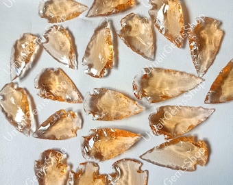 Citrine Crystal Arrowhead Shape Healing Gemstone Carving Metaphysical Stones For Craft