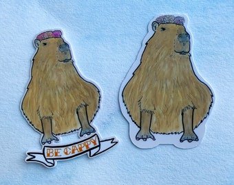Capybara sticker, Zookeeper sticker, waterproof sticker, vinyl sticker, cute sticker, water bottle sticker, animal sticker, animal decor