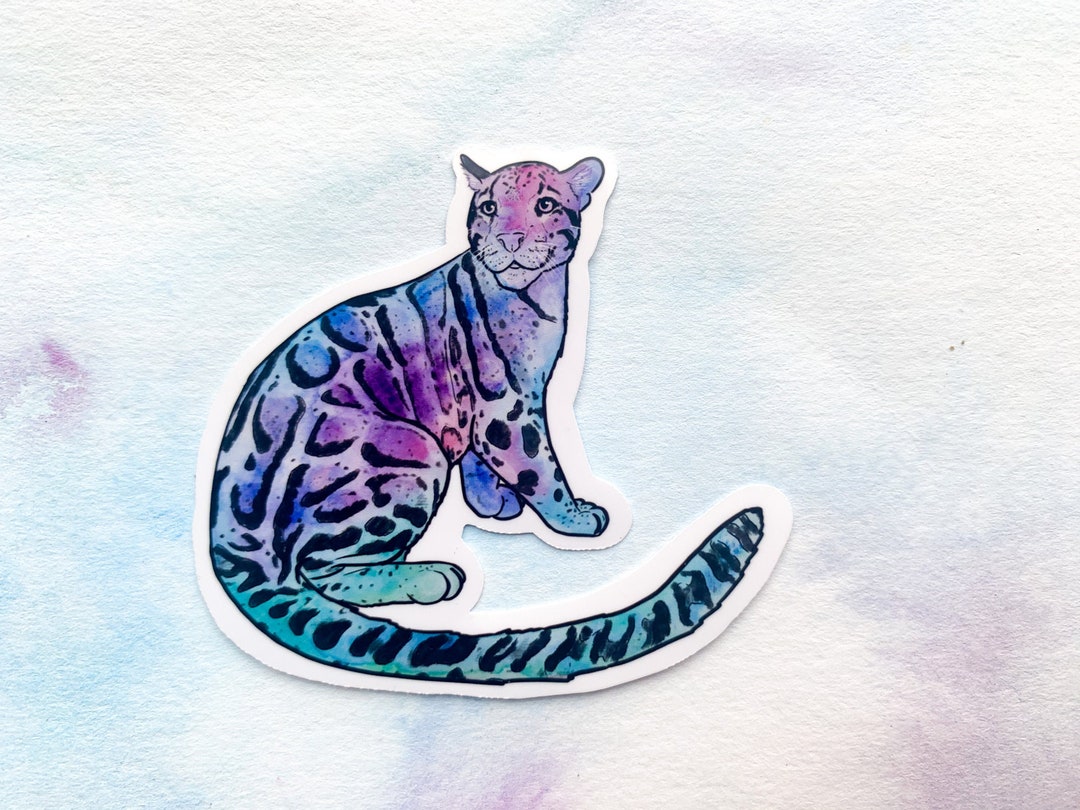 Rainbow Clouded Leopard Sticker Waterproof Sticker Vinyl Sticker Big