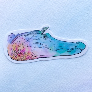 Rainbow alligator Sticker, alligator sticker, waterproof sticker, waterbottle sticker, animal sticker, wildlife sticker, animal car decal