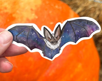 Galaxy bat Sticker, bat sticker, waterproof sticker, waterbottle sticker, animal sticker, rainbow bat, bat, bat gift, cute bat, animal gift