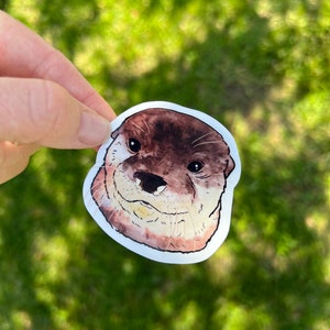 Asian small clawed otter sticker, waterproof sticker, vinyl sticker, otter sticker, water bottle sticker, animal sticker, otter gift