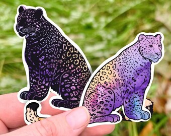 Rainbow Amur leopard sticker, rainbow leopard sticker, leopard sticker, Amur leopard, waterproof sticker, leopard gift, leopard, sticker