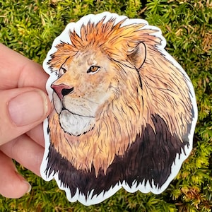 Lion sticker, Zookeeper sticker, waterproof sticker, waterbottle sticker, animal sticker, lion gift, lion sticker, lion