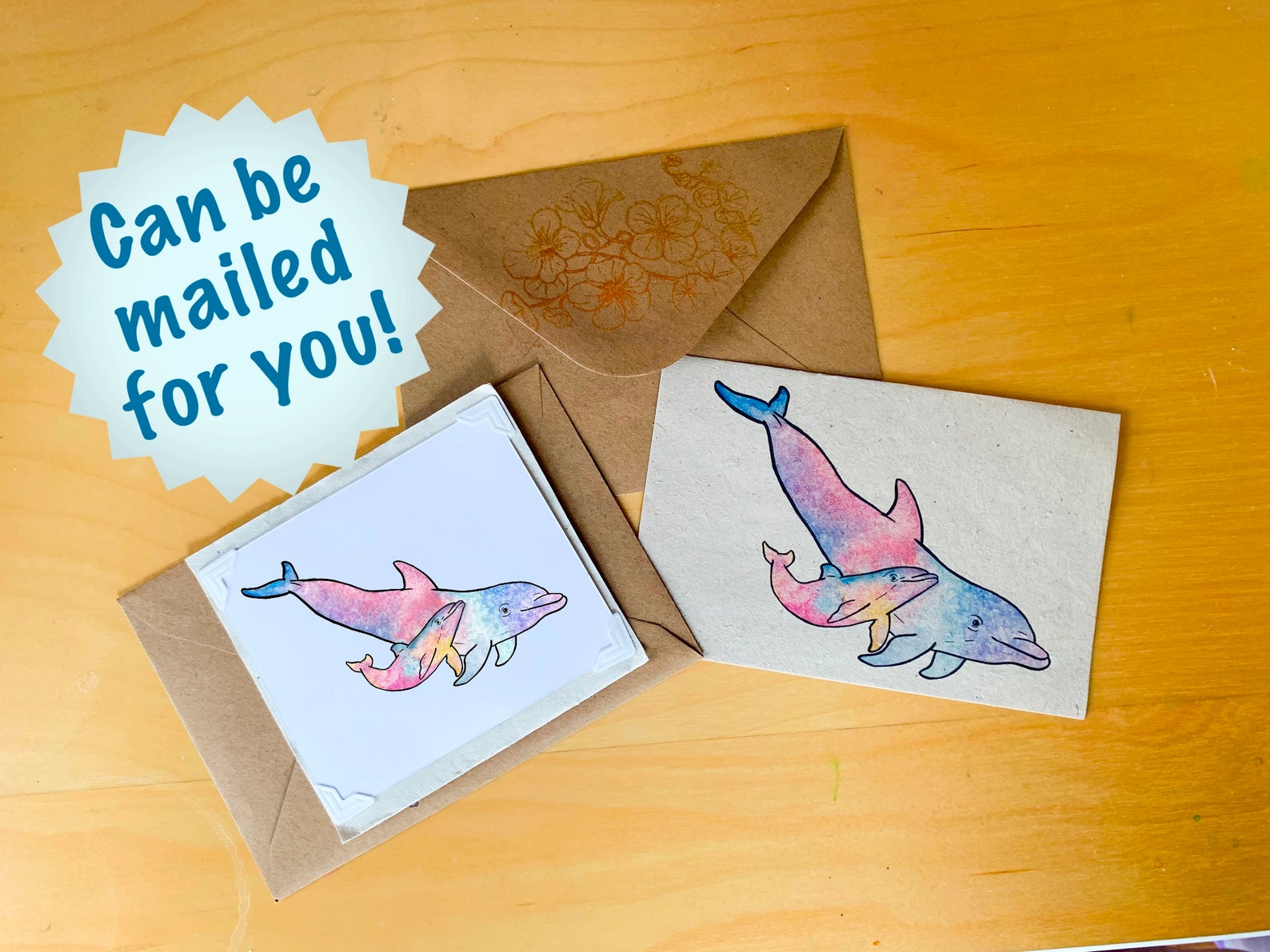 dolphin blank card seed paper card ecofriendly card