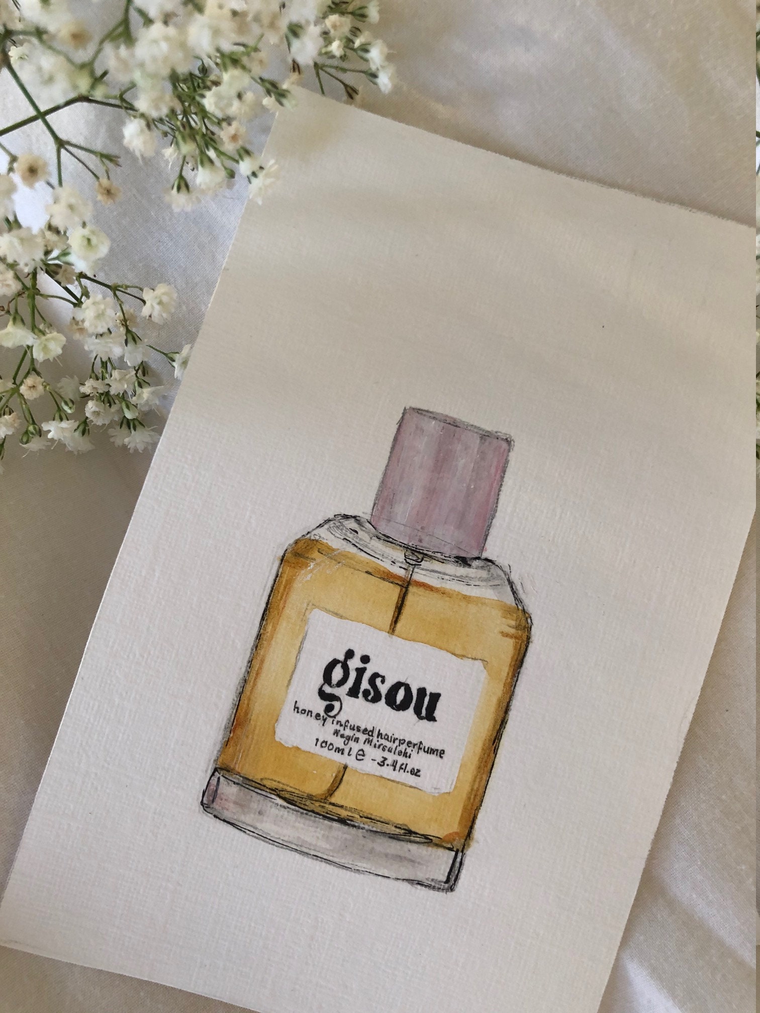 Gisou Miele Infuso Capelli Profumo Disegno Illustrazione Arte Stampa Camera  da letto Bagno Ufficio Oro Rosa Estetica Minimalismo Moda Bellezza OIl -   Italia