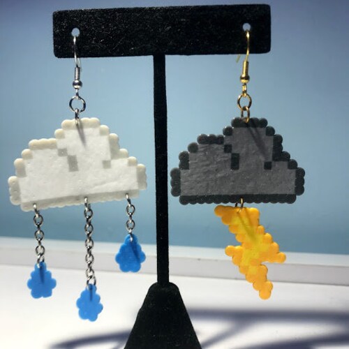 Perler Bead Flower Earrings Etsy