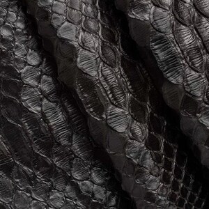 Genuine Cognac Python Skin, Blue Glossy Snake Skin, Red Matte Snake Leather, Exotic Leather by BAHTARMA image 8