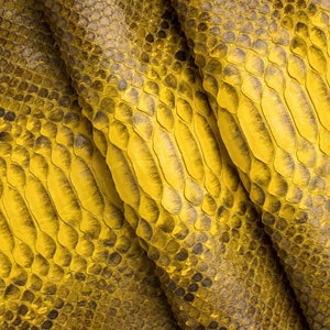 Piel de pitón oliva auténtica, piel de serpiente verde brillante, piel de serpiente roja mate, piel exótica de BAHTARMA