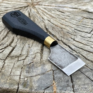 LUX Leather Skiving Knife, Hand Made Skiving Knife 35 mm (1.38 in), Straight Knife for leather, Premium сutting leather Tool made in Ukraine