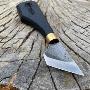 LUX Leather Skiving Knife, Hand Made Oblique Skiving Knife 35 mm (1.38 in), Skew Knife for leather, Premium сutting leather Tool