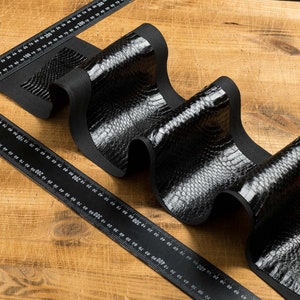 Piel de serpiente negra auténtica, piel de serpiente beige, piel de serpiente marrón de Italia, cuero exótico de BAHTARMA