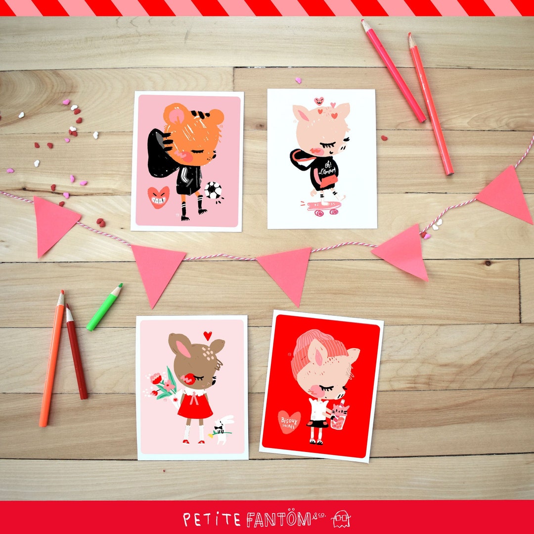 Little Printable Valentines, Print at Home Greeting Card, 8.5x11 ...