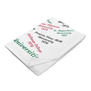 Historically Black Colleges & Universities  HBCUs 50 x 60 Throw Blanket - “A”