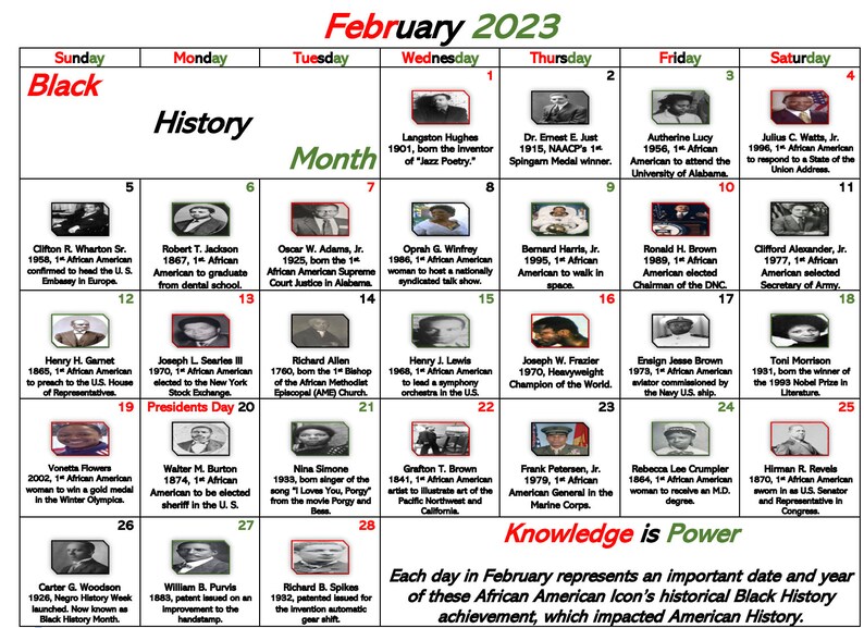 Black History Month Calendar 2023 Etsy