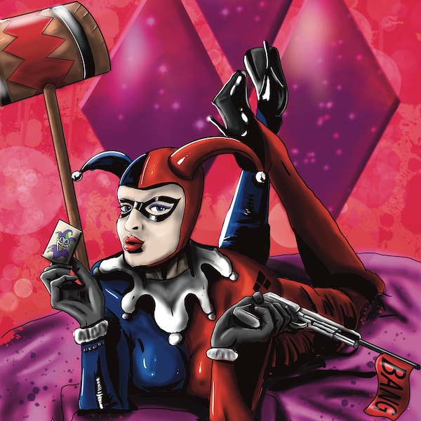 Harley Quinn (Pulp Fiction homage) Art Print