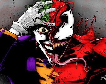 Carnage-ized Joker Art Print