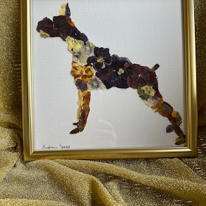 Hound Dog with Pressed Flowers