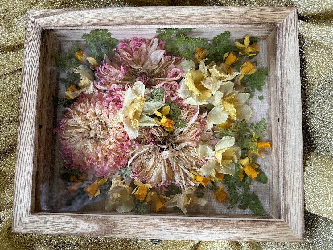 Shadow Box Dried Roses Dried Flowers in Shadow Box. Bouquet Preservation. Special Occasion ...